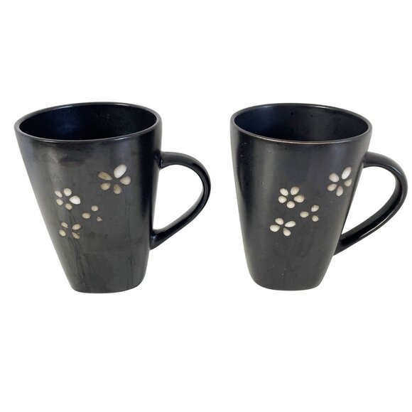 Sylvan Sprigs Stoneware Mug Set of 2 Better Homes and Garden Textured Flowers - Picture 4 of 7